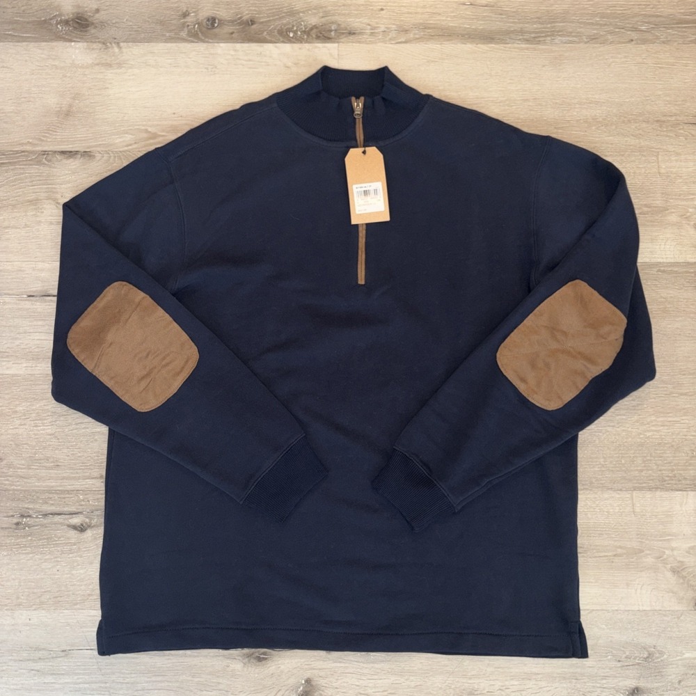 Woolrich Boysen Half Zip Pullover Sweatshirt Men's Large Navy Blue NWT